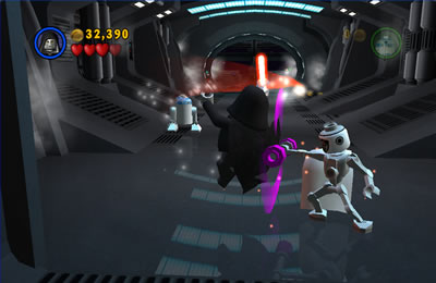 Lego Star Wars: Darth Sidious vs General Grevious bodyguard with R2D2 in background