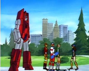 DVD screenshot: Powerglide tells kids don't jump to conclusions about people