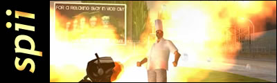 spii — Exploding Chef with billboard in background: FOR A RELAXING STAY IN VICE CITY…